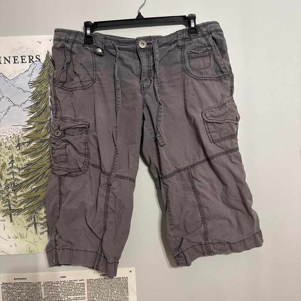 Y2K Mossimo Gray Cargo Capri Pants Gorpcore